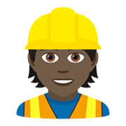 👷🏿 Emoji Bauarbeiter(in): dunkle Hautfarbe JoyPixels 5.5.
