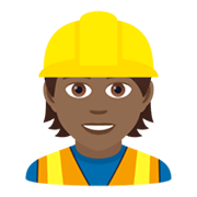 👷🏾 Emoji Bauarbeiter(in): mitteldunkle Hautfarbe JoyPixels 5.5.