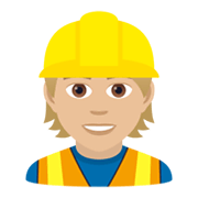 👷🏼 Emoji Bauarbeiter(in): mittelhelle Hautfarbe JoyPixels 5.5.