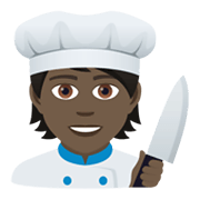 🧑🏿‍🍳 Emoji Chef De Cozinha: Pele Escura na JoyPixels 5.5.