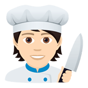 Emoji 🧑🏻‍🍳 Persona Che Cucina: Carnagione Chiara su JoyPixels 5.5.