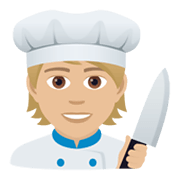 🧑🏼‍🍳 Emoji Cocinero: Tono De Piel Claro Medio en JoyPixels 5.5.