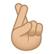 🤞🏼 Emoji Hand mit gekreuzten Fingern: mittelhelle Hautfarbe JoyPixels 5.5.
