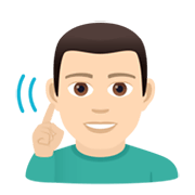 🧏🏻‍♂️ Emoji Homem Surdo: Pele Clara na JoyPixels 5.5.