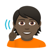 Emoji 🧏🏿 Persona Con Problemi Di Udito: Carnagione Scura su JoyPixels 5.5.