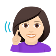🧏🏻‍♀️ Emoji Mujer Sorda: Tono De Piel Claro en JoyPixels 5.5.