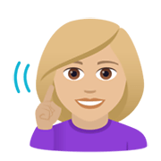 🧏🏼‍♀️ Emoji gehörlose Frau: mittelhelle Hautfarbe JoyPixels 5.5.