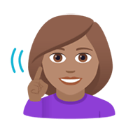 Emoji 🧏🏽‍♀️ Donna Con Problemi Di Udito: Carnagione Olivastra su JoyPixels 5.5.