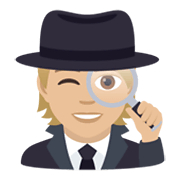 🕵🏼 Emoji Detektiv(in): mittelhelle Hautfarbe JoyPixels 5.5.