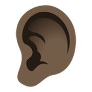 👂🏿 Emoji Orelha: Pele Escura na JoyPixels 5.5.