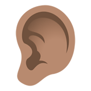 👂🏽 Emoji Ohr: mittlere Hautfarbe JoyPixels 5.5.