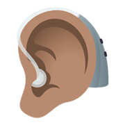 🦻🏽 Emoji Ouvido Com Aparelho Auditivo: Pele Morena na JoyPixels 5.5.