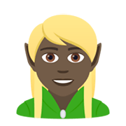 🧝🏿 Emoji Elf(e): dunkle Hautfarbe JoyPixels 5.5.