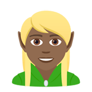 🧝🏾 Emoji Elfo: Pele Morena Escura na JoyPixels 5.5.