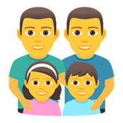 👨‍👨‍👧‍👦 Emoji Familie: Mann, Mann, Mädchen und Junge JoyPixels 5.5.