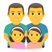 👨‍👨‍👧‍👧 Emoji Familia: Hombre, Hombre, Niña, Niña en JoyPixels 5.5.