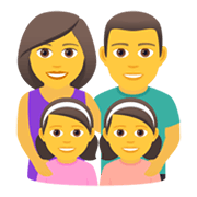 👨‍👩‍👧‍👧 Emoji Familie: Mann, Frau, Mädchen und Mädchen JoyPixels 5.5.