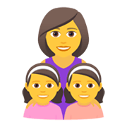 👩‍👧‍👧 Emoji Familie: Frau, Mädchen und Mädchen JoyPixels 5.5.
