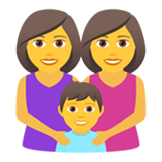 👩‍👩‍👦 Emoji Familie: Frau, Frau und Junge JoyPixels 5.5.
