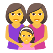 👩‍👩‍👧 Emoji Familie: Frau, Frau und Mädchen JoyPixels 5.5.