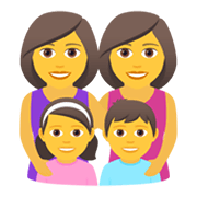 👩‍👩‍👧‍👦 Emoji Familia: Mujer, Mujer, Niña, Niño en JoyPixels 5.5.