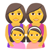 👩‍👩‍👧‍👧 Emoji Familia: Mujer, Mujer, Niña, Niña en JoyPixels 5.5.
