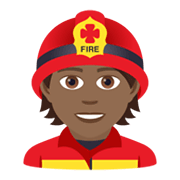🧑🏾‍🚒 Emoji Feuerwehrmann/-frau: mitteldunkle Hautfarbe JoyPixels 5.5.