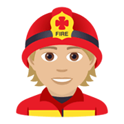 Emoji 🧑🏼‍🚒 Pompiere: Carnagione Abbastanza Chiara su JoyPixels 5.5.