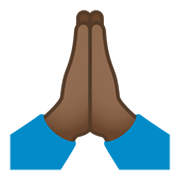🙏🏾 Emoji betende Hände: mitteldunkle Hautfarbe JoyPixels 5.5.