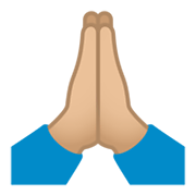 Emoji 🙏🏼 Mani Giunte: Carnagione Abbastanza Chiara su JoyPixels 5.5.