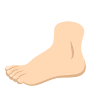 🦶🏻 Emoji Fuß: helle Hautfarbe JoyPixels 5.5.