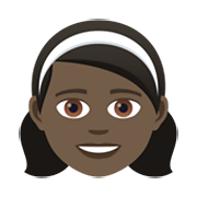 👧🏿 Emoji Mädchen: dunkle Hautfarbe JoyPixels 5.5.