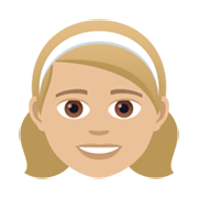 👧🏼 Emoji Mädchen: mittelhelle Hautfarbe JoyPixels 5.5.