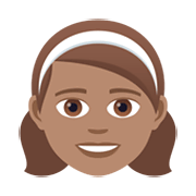👧🏽 Emoji Niña: Tono De Piel Medio en JoyPixels 5.5.