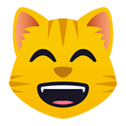 😸 Emoji Rosto De Gato Sorrindo Com Olhos Sorridentes na JoyPixels 5.5.