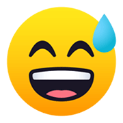 😅 Emoji Rosto Risonho Com Gota De Suor na JoyPixels 5.5.