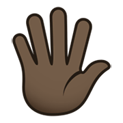 🖐🏿 Emoji Mão Aberta Com Os Dedos Separados: Pele Escura na JoyPixels 5.5.