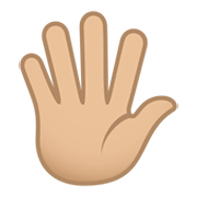 🖐🏼 Emoji Hand mit gespreizten Fingern: mittelhelle Hautfarbe JoyPixels 5.5.