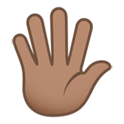 🖐🏽 Emoji Hand mit gespreizten Fingern: mittlere Hautfarbe JoyPixels 5.5.