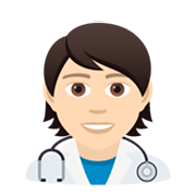 🧑🏻‍⚕️ Emoji Arzt/Ärztin: helle Hautfarbe JoyPixels 5.5.