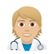 🧑🏼‍⚕️ Emoji Arzt/Ärztin: mittelhelle Hautfarbe JoyPixels 5.5.