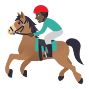🏇🏿 Emoji Pferderennen: dunkle Hautfarbe JoyPixels 5.5.