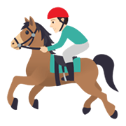 🏇🏻 Emoji Pferderennen: helle Hautfarbe JoyPixels 5.5.