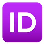🆔 Emoji Großbuchstaben ID in lila Quadrat JoyPixels 5.5.