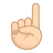 ☝🏻 Emoji nach oben weisender Zeigefinger von vorne: helle Hautfarbe JoyPixels 5.5.