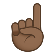 ☝🏾 Emoji Indicador Apontando Para Cima: Pele Morena Escura na JoyPixels 5.5.