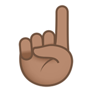 ☝🏽 Emoji Indicador Apontando Para Cima: Pele Morena na JoyPixels 5.5.