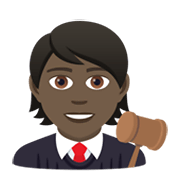 🧑🏿‍⚖️ Emoji Juez: Tono De Piel Oscuro en JoyPixels 5.5.
