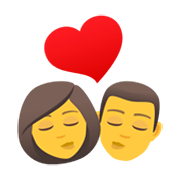 👩‍❤️‍💋‍👨 Emoji sich küssendes Paar: Frau, Mann JoyPixels 5.5.