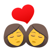 👩‍❤️‍💋‍👩 Emoji sich küssendes Paar: Frau, Frau JoyPixels 5.5.